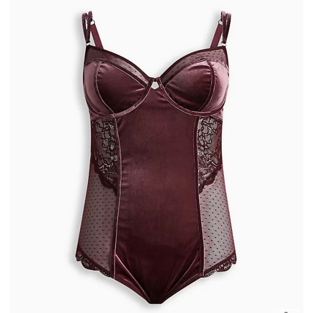 Torrid Velour Lace Body suit